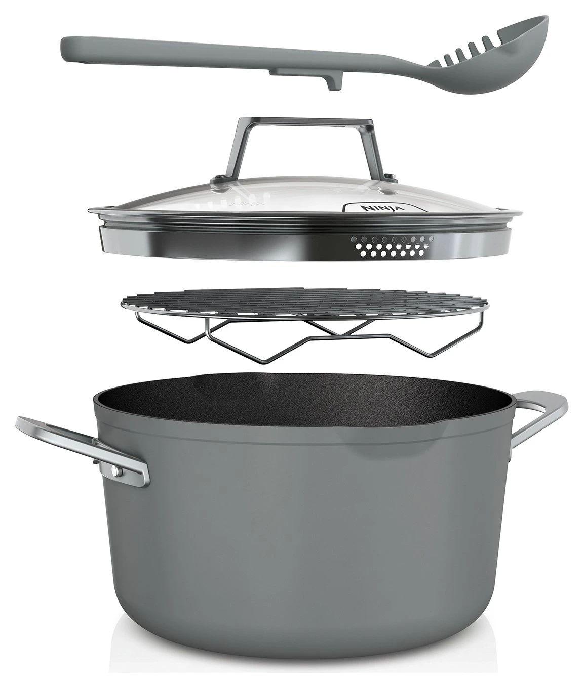 Ninja Zerostick 30cm Non Stick Aluminium Possible Pot -Grey 3 Ninja Zerostick 30cm Non Stick Aluminium Possible Pot -Grey