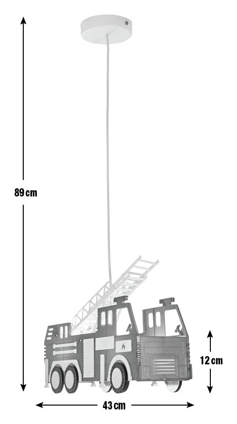 Glow Kids Fire Engine Ceiling Light - Red 5 Glow Kids Fire Engine Ceiling Light - Red - Image 3