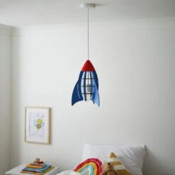 Glow Kids Rocket Ceiling Pendant Light - Blue & Red 13 Glow Kids Rocket Ceiling Pendant Light - Blue & Red -Home Furnishings Store 1151374 R Z002C