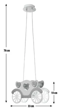 Glow Kids Princess Carriage Pendant Light - Pink & White 11 Glow Kids Princess Carriage Pendant Light - Pink & White -Home Furnishings Store 1151446 R E001