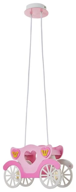 Glow Kids Princess Carriage Pendant Light - Pink & White 12 Glow Kids Princess Carriage Pendant Light - Pink & White -Home Furnishings Store 1151446 R Z002A
