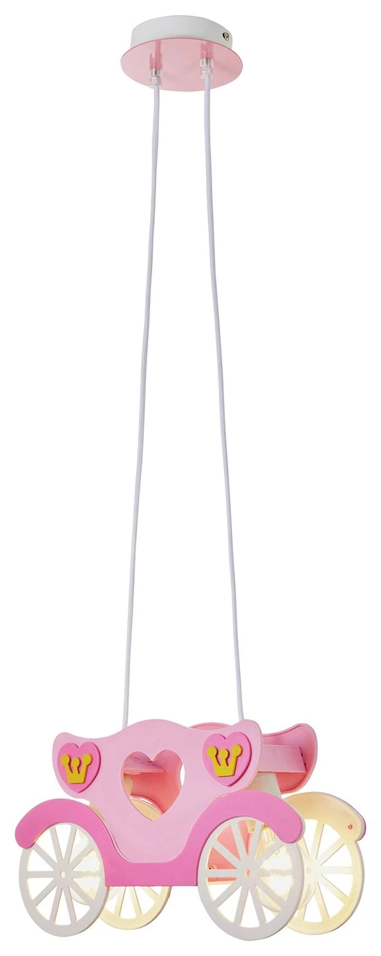 Glow Kids Princess Carriage Pendant Light - Pink & White 8 Glow Kids Princess Carriage Pendant Light - Pink & White - Image 6