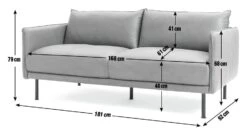 Habitat Moore Leather 3 Seater Sofa - Dark Grey 14 Habitat Moore Leather 3 Seater Sofa - Dark Grey -Home Furnishings Store 1159455 R E001