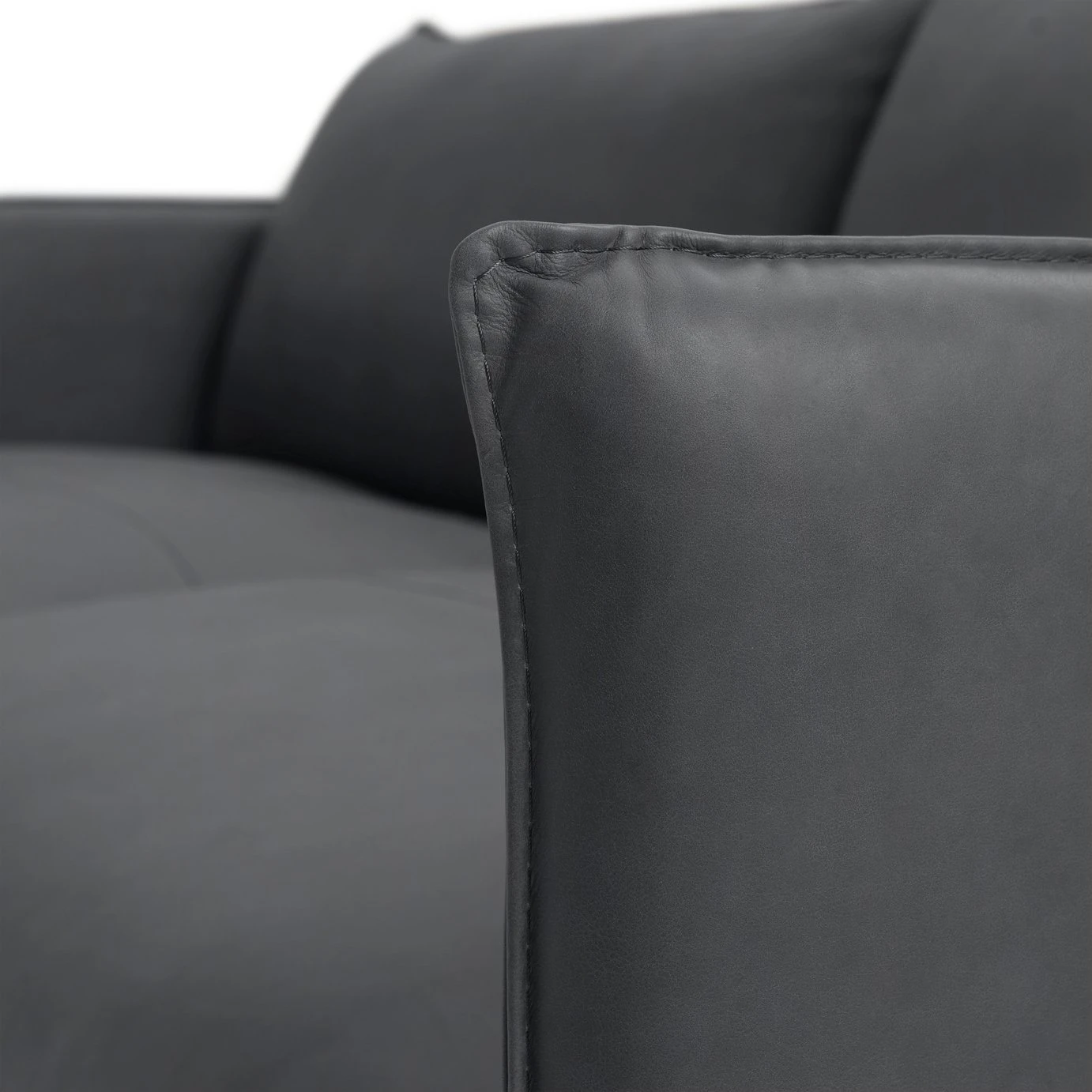 Habitat Moore Leather 3 Seater Sofa - Dark Grey 11 Habitat Moore Leather 3 Seater Sofa - Dark Grey - Image 9