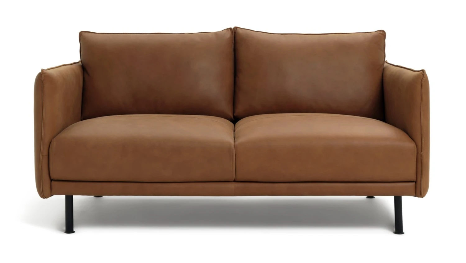 Habitat Moore Leather 2 Seater Sofa - Tan 3 Habitat Moore Leather 2 Seater Sofa - Tan