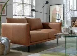 Habitat Moore Leather 2 Seater Sofa - Tan 12 Habitat Moore Leather 2 Seater Sofa - Tan -Home Furnishings Store 1173778 R Z001C