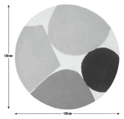 Habitat Geometric Circle Cut Pile Rug - 120x120cm - Multi -Home Furnishings Store 1176122 R E001