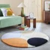 Habitat Geometric Circle Cut Pile Rug - 120x120cm - Multi -Home Furnishings Store 1176122 R Z001A