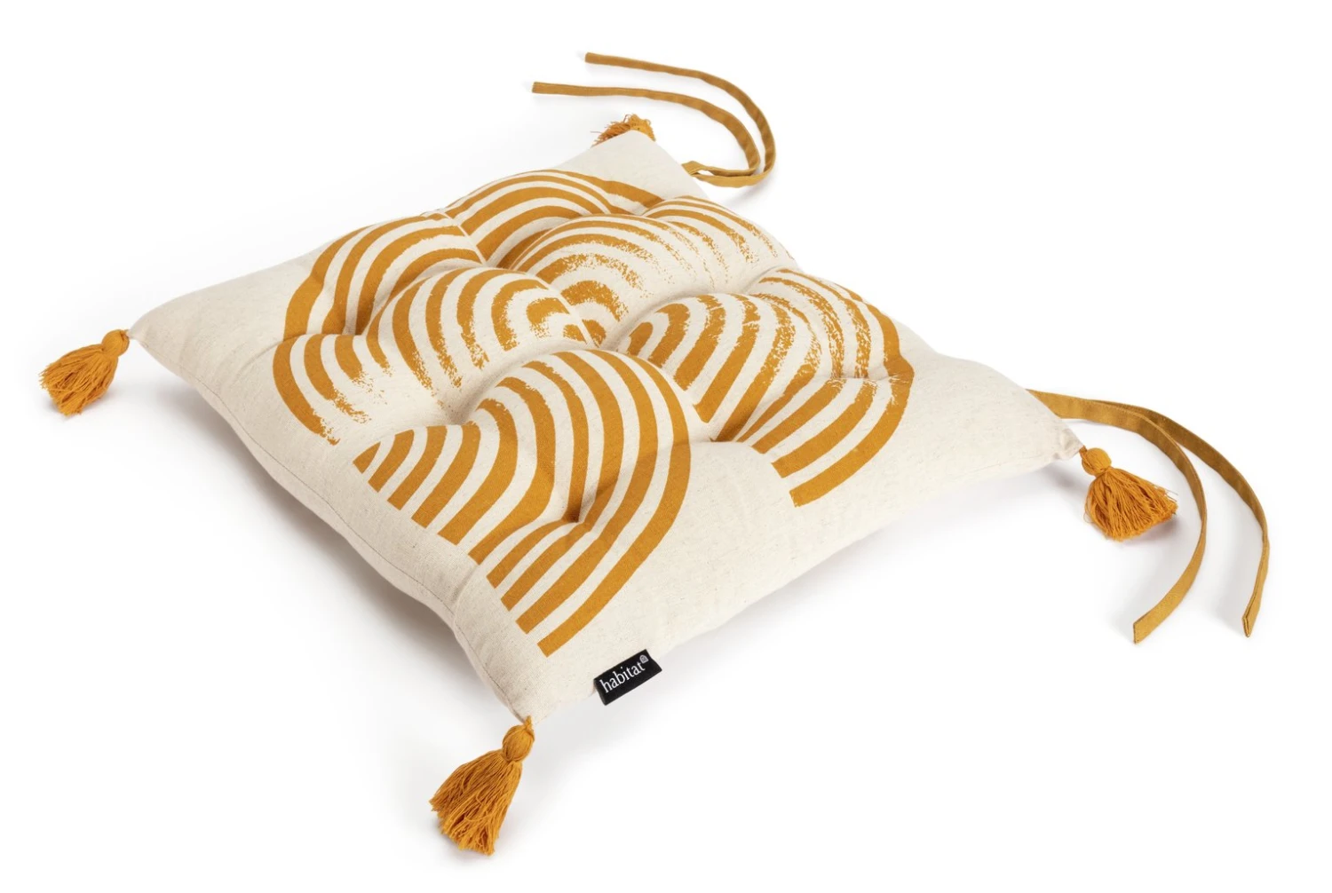 Habitat Block Print Pack Of 2 Seat Cushion - Orange 3 Habitat Block Print Pack Of 2 Seat Cushion - Orange