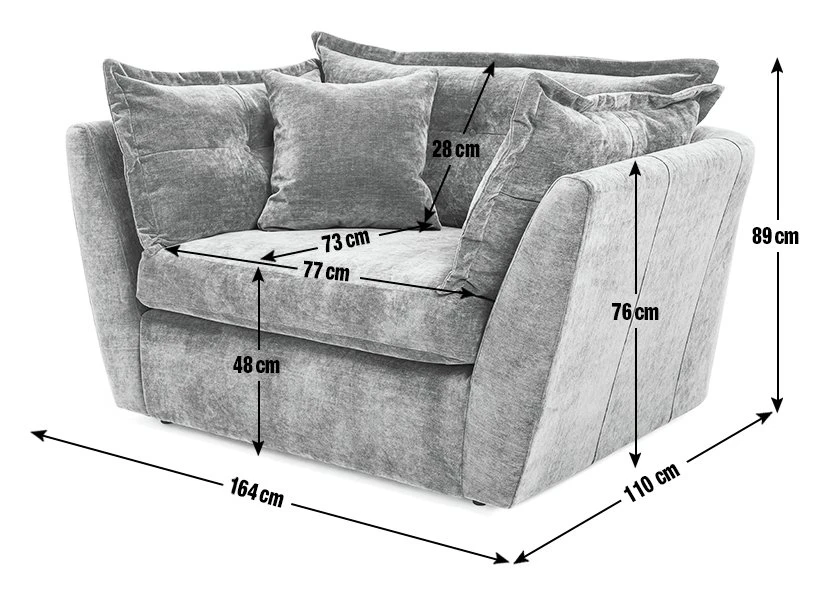 Habitat Jacques Velvet Cuddle Chair - Grey 6 Habitat Jacques Velvet Cuddle Chair - Grey - Image 4