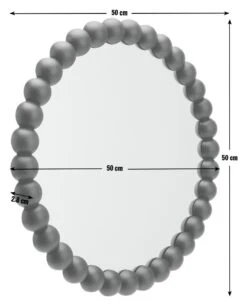 Habitat Beaded Round Wall Mirror - Black - 50x50cm 9 Habitat Beaded Round Wall Mirror - Black - 50x50cm -Home Furnishings Store 1182642 R E001