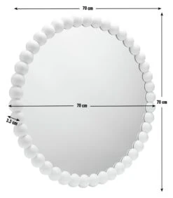 Habitat Beaded Round Wall Mirror - White - 70x70cm -Home Furnishings Store 1182927 R E001