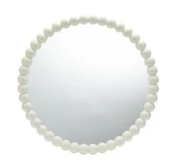 Habitat Beaded Round Wall Mirror - White - 70x70cm -Home Furnishings Store 1182927 R Z003A