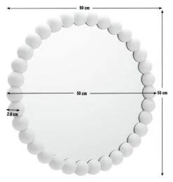Habitat Beaded Round Wall Mirror - White - 50x50cm 9 Habitat Beaded Round Wall Mirror - White - 50x50cm -Home Furnishings Store 1182941 R E001