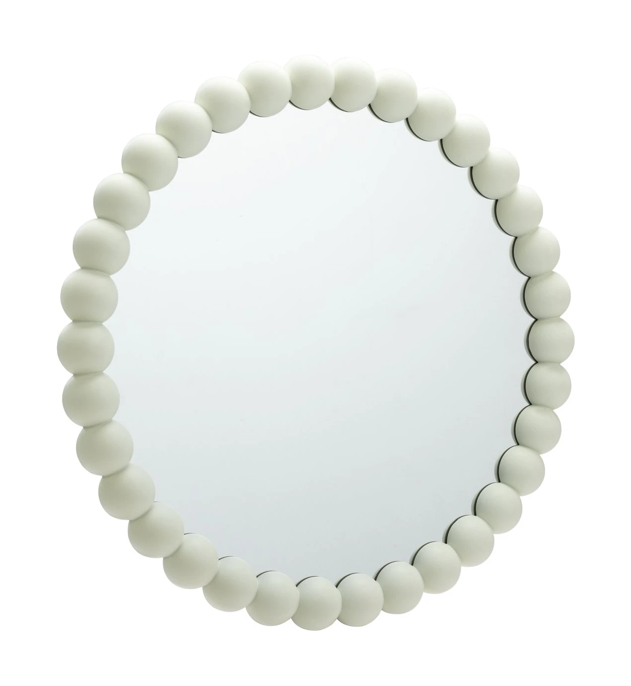 Habitat Beaded Round Wall Mirror - White - 50x50cm 3 Habitat Beaded Round Wall Mirror - White - 50x50cm