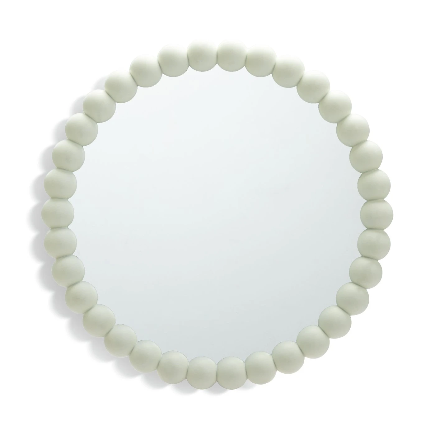 Habitat Beaded Round Wall Mirror - White - 50x50cm 6 Habitat Beaded Round Wall Mirror - White - 50x50cm - Image 4