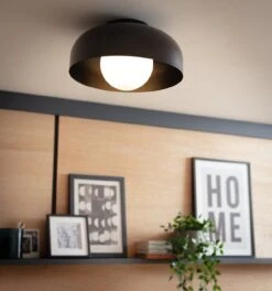Habitat Modern Globe Metal Bathroom Ceiling Light - Black -Home Furnishings Store 1233584 R Z002C