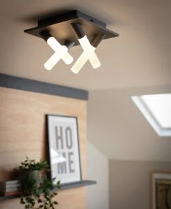 Habitat Metal 4 Light LED Bathroom Flush Ceiling Light-Black -Home Furnishings Store 1233687 R Z002C