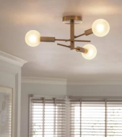 Habitat Globe Ribbed Metal Bathroom Ceiling Light - Brass 15 Habitat Globe Ribbed Metal Bathroom Ceiling Light - Brass -Home Furnishings Store 1233711 R Z002C