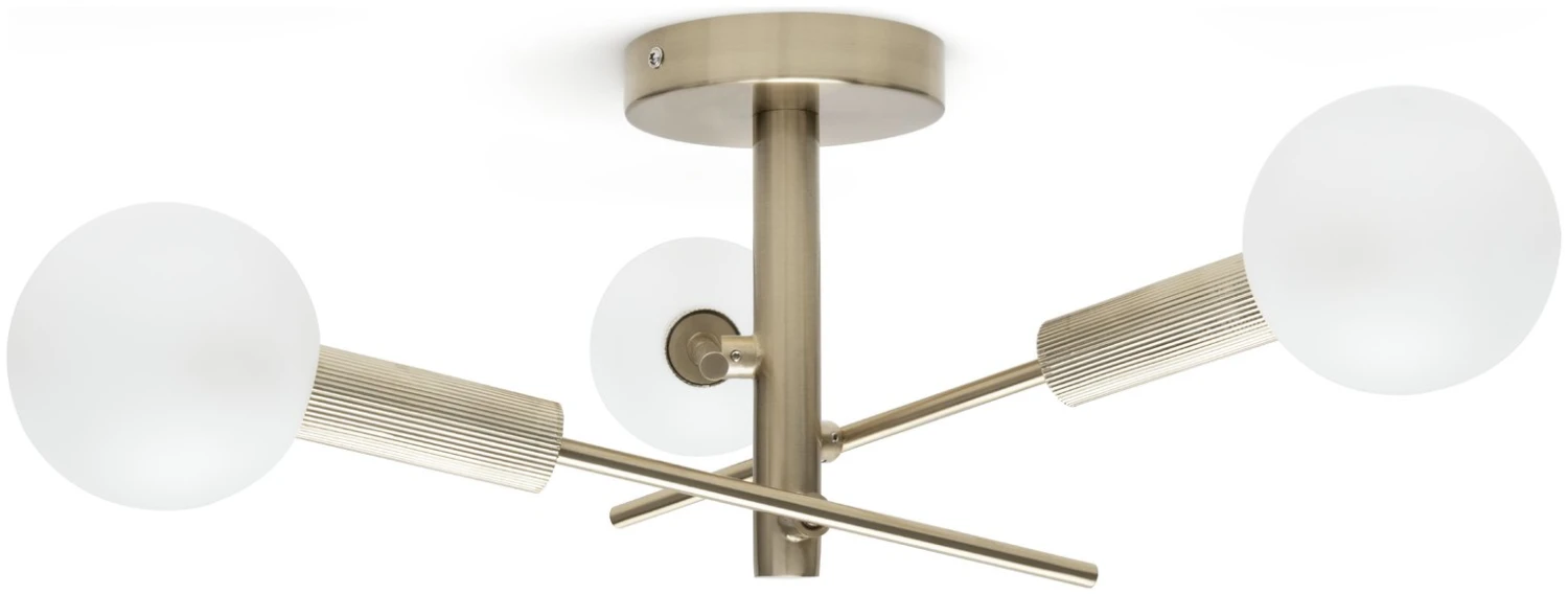 Habitat Globe Ribbed Metal Bathroom Ceiling Light - Brass 8 Habitat Globe Ribbed Metal Bathroom Ceiling Light - Brass - Image 6