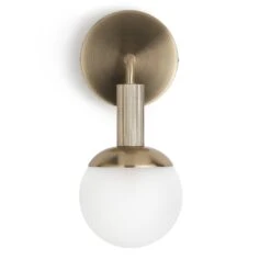 Habitat Ribbed Metal Bathroom Wall Light - Gold 8 Habitat Ribbed Metal Bathroom Wall Light - Gold -Home Furnishings Store 1233742 R Z001C