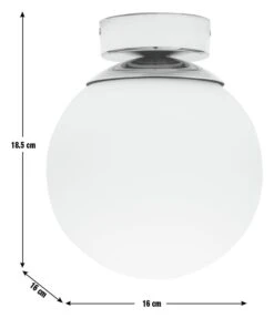 Habitat Opal Glass Bathroom Flush Ceiling Light - White -Home Furnishings Store 1233759 R E001
