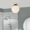 Habitat Opal Glass Bathroom Flush Ceiling Light - White -Home Furnishings Store 1233759 R Z001A