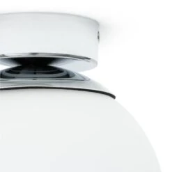 Habitat Opal Glass Bathroom Flush Ceiling Light - White -Home Furnishings Store 1233759 R Z002A