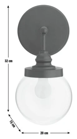 Habitat Globe Metal Bathroom Wall Light - Black -Home Furnishings Store 1233773 R E001