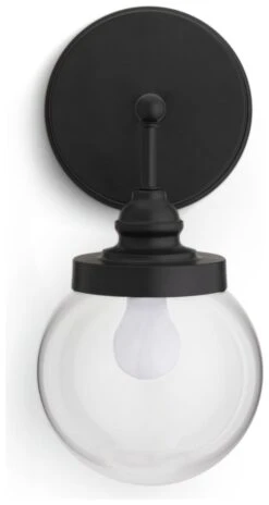 Habitat Globe Metal Bathroom Wall Light - Black -Home Furnishings Store 1233773 R Z001C