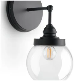 Habitat Globe Metal Bathroom Wall Light - Black -Home Furnishings Store 1233773 R Z002A