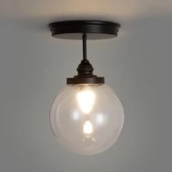 Habitat Globe Metal Bathroom Pendant Light - Black -Home Furnishings Store 1233797 R Z002A