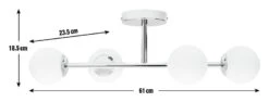 Habitat Metal 4 Light Bathroom Flush Ceiling Light - Chrome -Home Furnishings Store 1233807 R E001