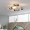 Habitat Ribbed Metal 3 Light Bathroom Ceiling Light - Gold -Home Furnishings Store 1233845 R Z001A
