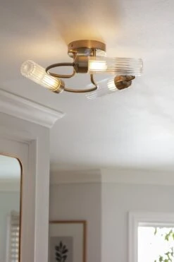 Habitat Ribbed Metal 3 Light Bathroom Ceiling Light - Gold 13 Habitat Ribbed Metal 3 Light Bathroom Ceiling Light - Gold -Home Furnishings Store 1233845 R Z002C