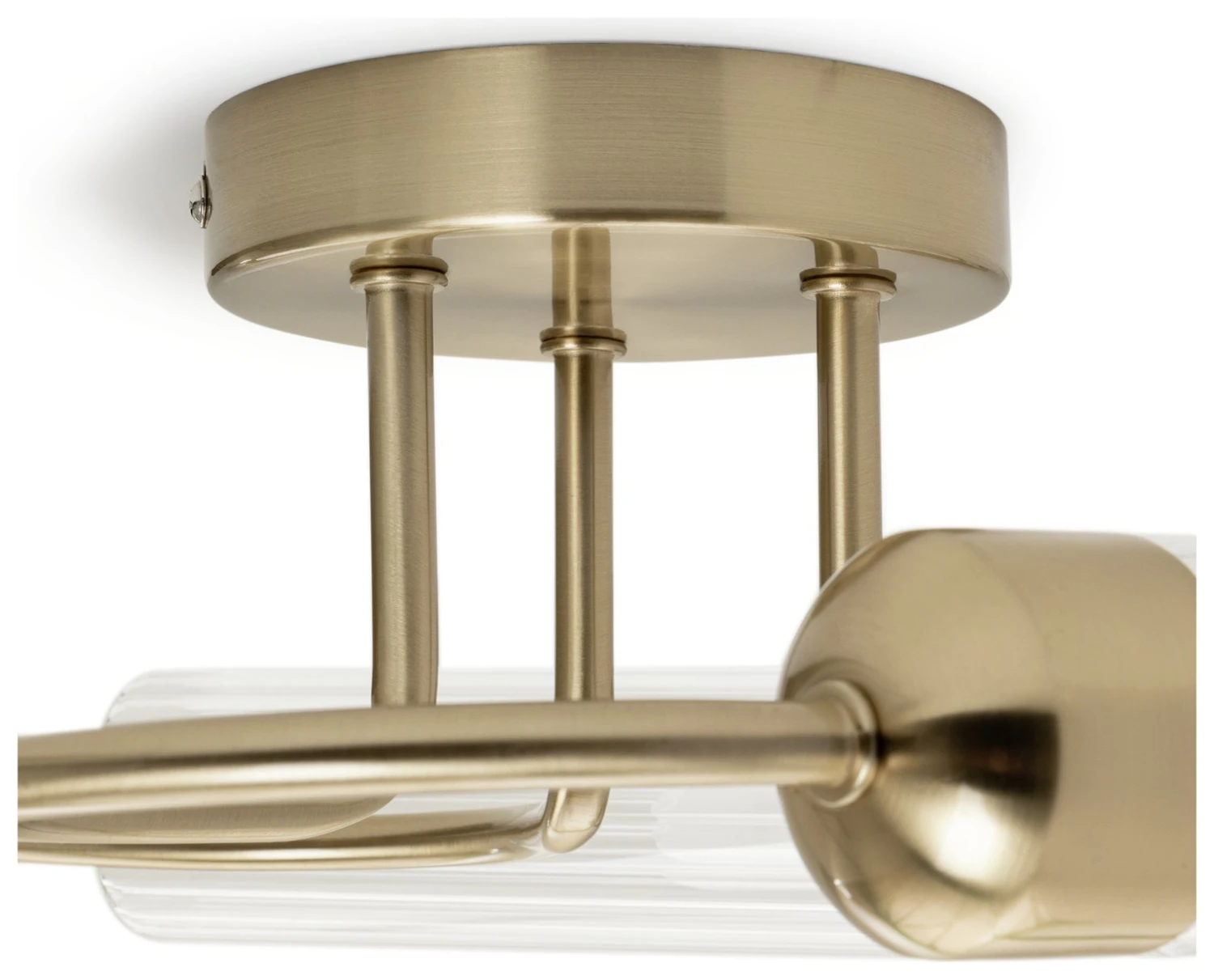 Habitat Ribbed Metal 3 Light Bathroom Ceiling Light - Gold 7 Habitat Ribbed Metal 3 Light Bathroom Ceiling Light - Gold - Image 5