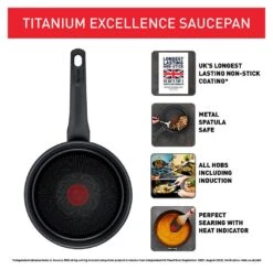 Tefal Titanium Excellence 18cm Aluminium Saucepan -Home Furnishings Store 1303816 R Z003A