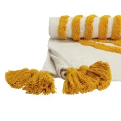 Habitat Geo Tufted Throw - White & Yellow - 125x150cm -Home Furnishings Store 1309944 R Z002A