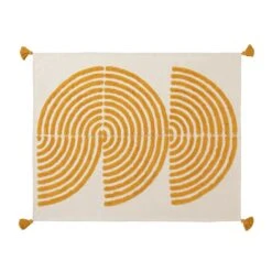 Habitat Geo Tufted Throw - White & Yellow - 125x150cm -Home Furnishings Store 1309944 R Z004A