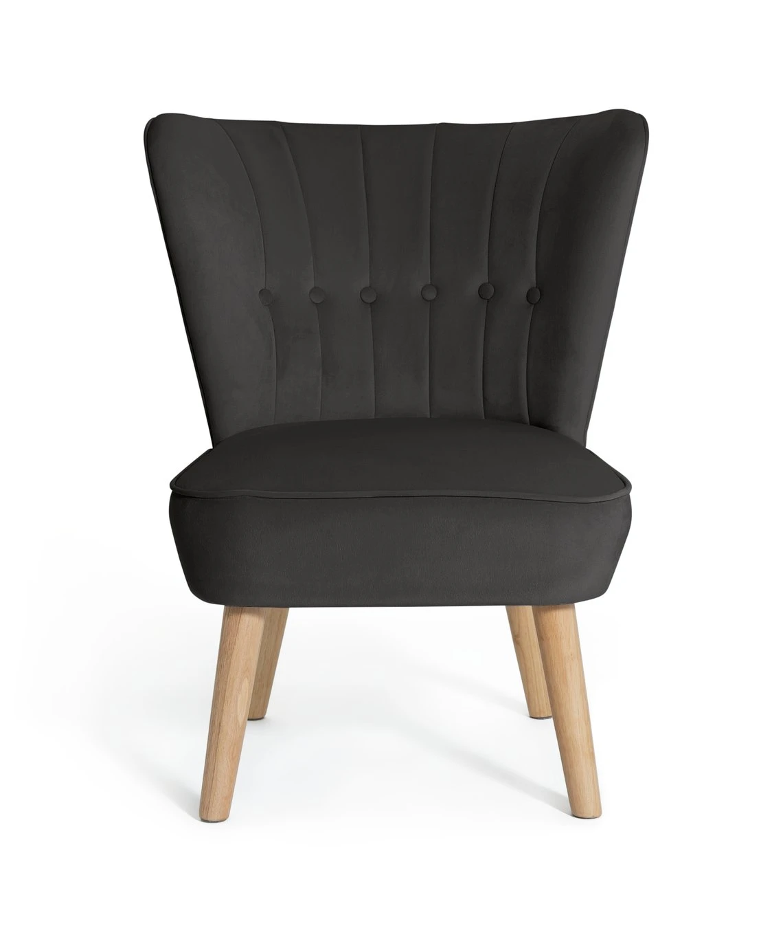 Habitat Alexis Velvet Cocktail Chair - Charcoal 3 Habitat Alexis Velvet Cocktail Chair - Charcoal