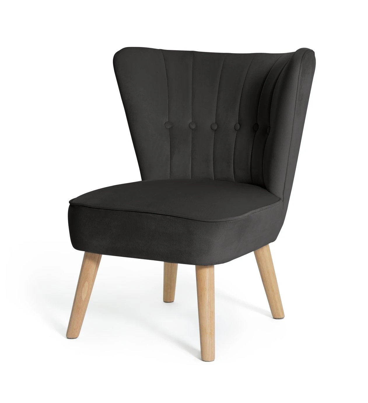 Habitat Alexis Velvet Cocktail Chair - Charcoal 7 Habitat Alexis Velvet Cocktail Chair - Charcoal - Image 5