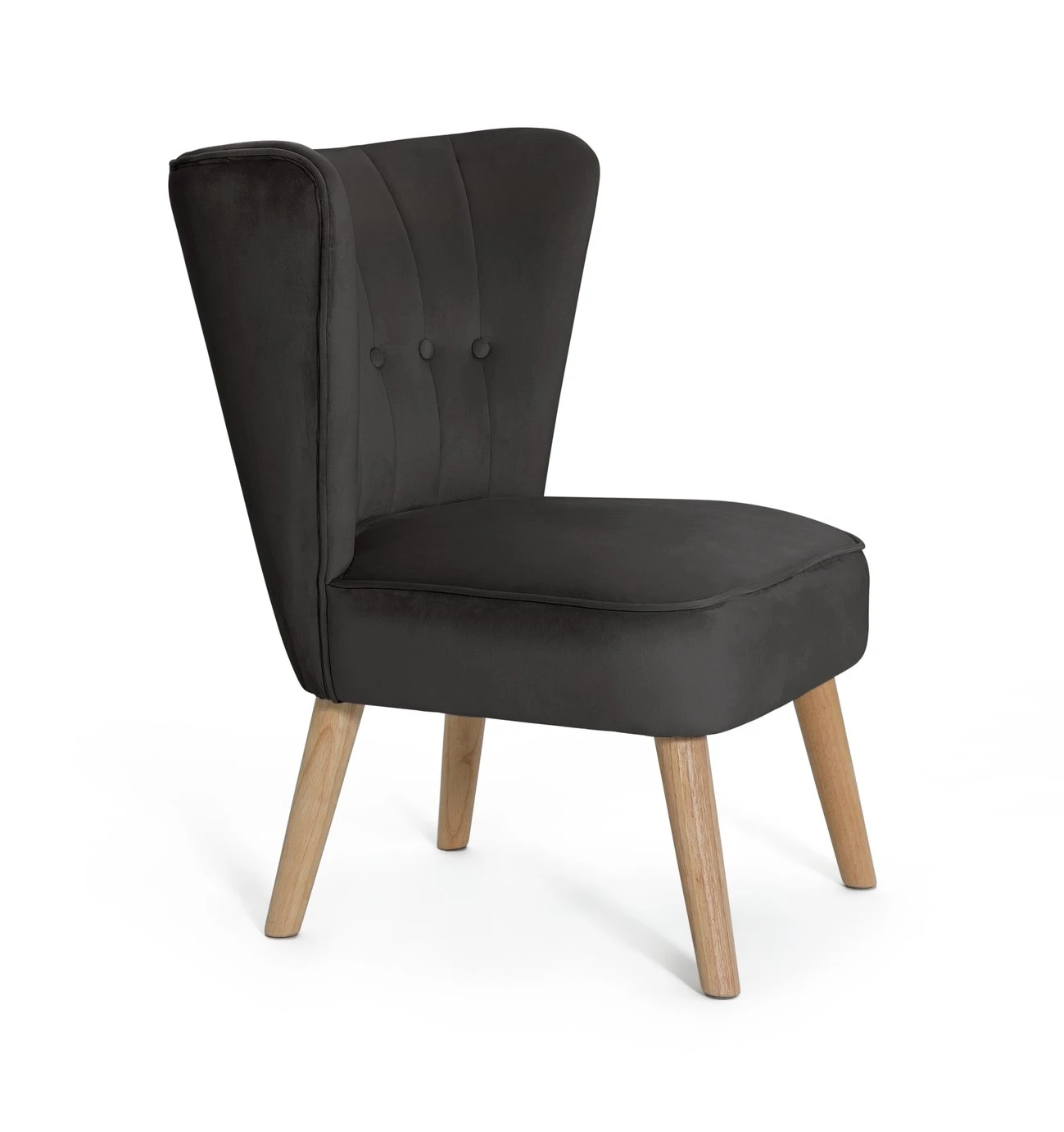 Habitat Alexis Velvet Cocktail Chair - Charcoal 9 Habitat Alexis Velvet Cocktail Chair - Charcoal - Image 7