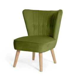 Habitat Alexis Velvet Cocktail Chair - Olive -Home Furnishings Store 1341287 R Z002A