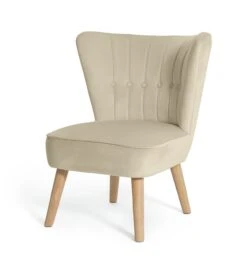 Habitat Alexis Velvet Cocktail Chair - Cream -Home Furnishings Store 1341294 R Z002A