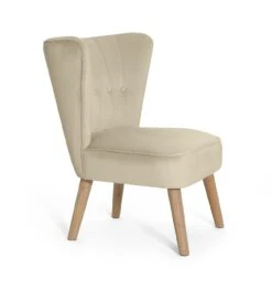 Habitat Alexis Velvet Cocktail Chair - Cream -Home Furnishings Store 1341294 R Z004A