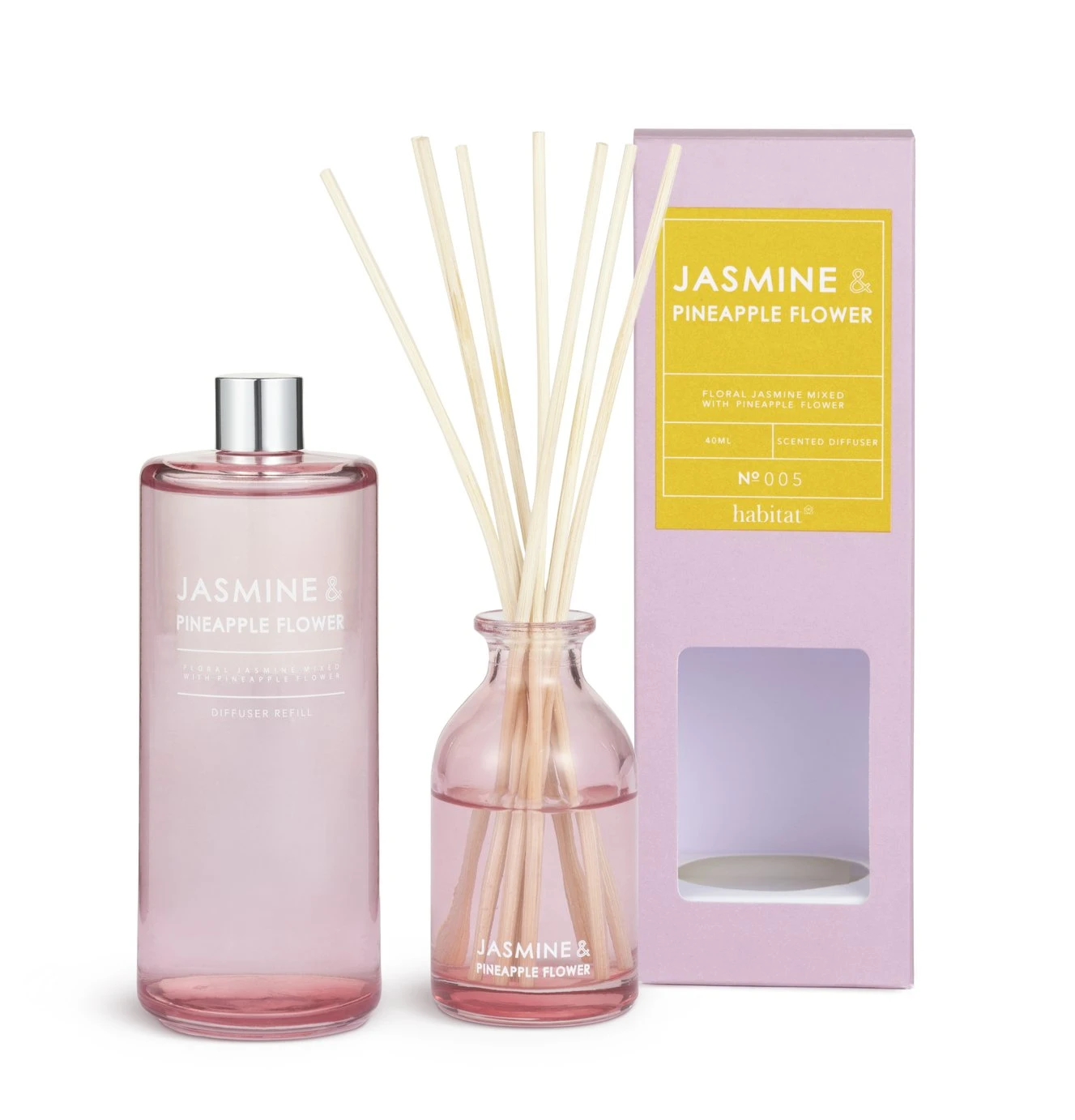 Habitat Diffuser & Refill Set - Jasmine & Pineapple Flower 3 Habitat Diffuser & Refill Set - Jasmine & Pineapple Flower