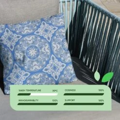 Streetwize Jacquard Outdoor Cushion Blue - Pack Of 4 -Home Furnishings Store 1480117 R Z003A