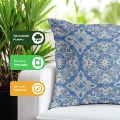 Streetwize Jacquard Outdoor Cushion Blue - Pack Of 4 -Home Furnishings Store 1480117 R Z005A