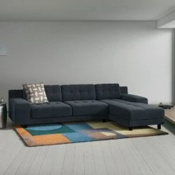 Habitat Hendricks Velvet Corner Chaise Sofa - Moss Green -Home Furnishings Store 1480825 R Z001C