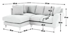 Habitat Carrie Fabric Right Hand Corner Chaise Sofa - Grey -Home Furnishings Store 1486355 R E001